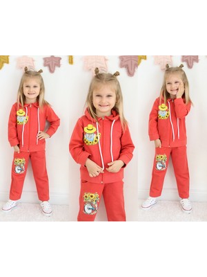 Kapüşonlu Papatya-Kız Baskı 2 Iplik Takım