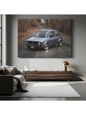 Volkswagen Golf Mk1 Efsanevi Kanvas Tablo Hatchback Alman Tasarımı Tablo