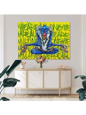 Dekoratif Wıse Monkey Hd Baskı Kanvas Tablo Hd Dijital Baskı Yatay Kanvas Tablo 6632