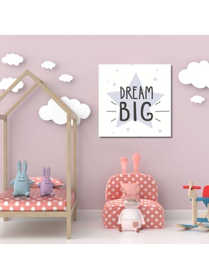 Dekoratif Kare Kanvas Kız Çocuk Odası Lila Rüya Tablosu