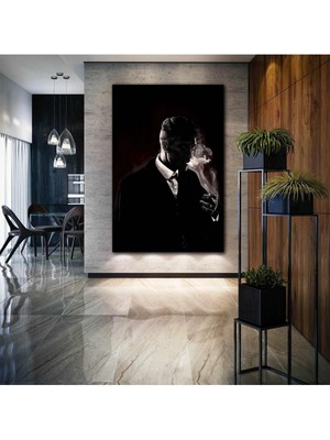 Tommy Shelby Sigara Dumanı Poster Peaky Blinders Dikey Hd Baskı Kanvas Tablo