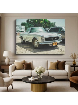 Mercedes-Benz 280SL Pagoda Klasik Kanvas Tablo Convertible Otomobil Alman Tablo