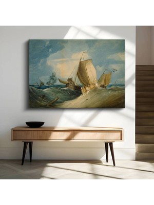J.m.w. Turner Fırtınalı Deniz Yelkenli Manzara Kanvas Tablo Duvar Tablosu Dekoratif Ressam Tablosu