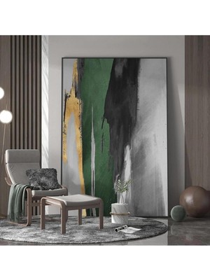 GülsenArt Yağlı Boya Görünümlüboya Görünümlü Soyut Tablo Hd Dijital Baskı Dikey Kanvas Tablo 312Q