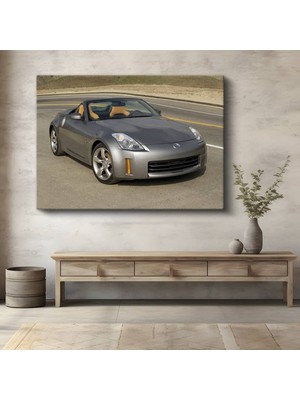 Nissan 350Z Roadster Gri Kanvas Tablo Japon Convertible Spor Otomobil Tablo