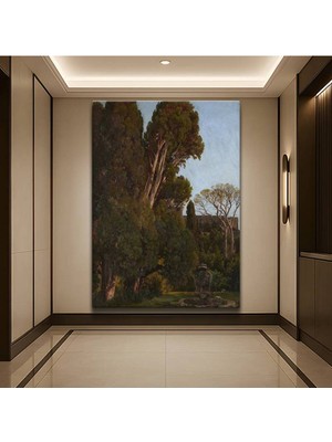 GülsenArt Thomas Cole Italyan Bahçe Manzarası Kanvas Tablo Duvar Tablosu Dekoratif Ressam Tablosu