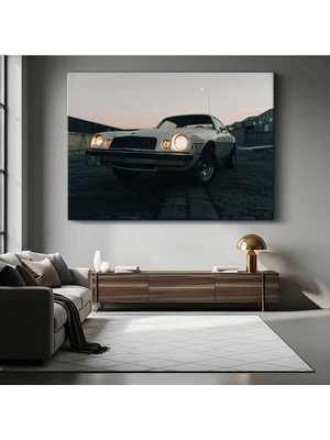 Chevrolet Camaro Klasik Amerikan Kanvas Tablo Muscle Car Detroit Tablo