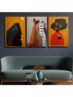 GülsenArt 3'lü Set Kanvas Duvar Hd Dijital Baskı Dikey Tablosu Canvas Tablo Boho Klasik Modern Eu 220