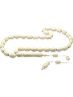 Tesbihane Sistemli Kapsül Kesim Naturel Renk Deve Kemiği Tesbih