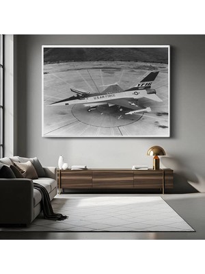 F-16 Savaş Uçağı Klasik Kanvas Tablo Amerikan Askeri Jet Havacılık Tablo