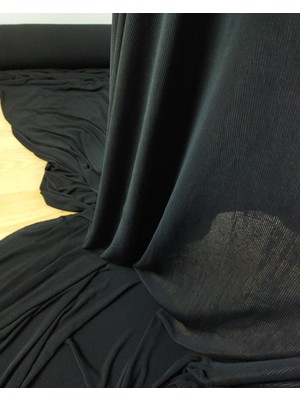 Kumaş Parça Siyah Renkte Kaşkorse Jarse (En 95 cm x Boy 250 Cm)