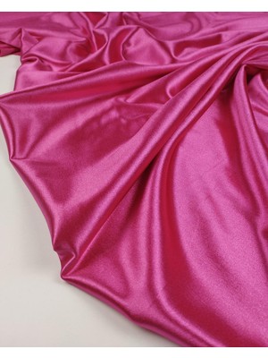 Kumaş Parça Canlı Pembe Renkte Parlak Jarse En: 160 cm