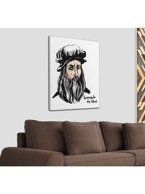 Leonardo Da Vinci Dekoratif Hd Dijital Baskı Dikey Kanvas Tablo 1232 Oturma Odası Dekoru