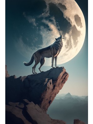 Bozkurt Hd Baskı Kanvas Tablo Hd Dijital Baskı Dikey Kanvas Tablo Dekoratif