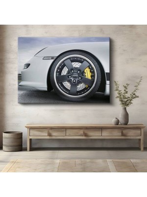 Porsche Jant Detayı Mühendislik Kanvas Tablo Stuttgart Fren Sistemi Harikası Tablo