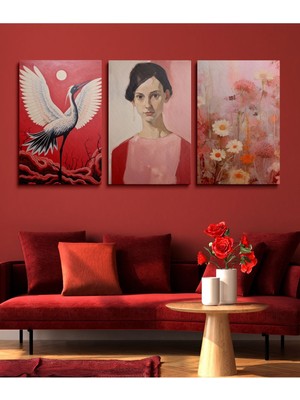 3'lü Set Kanvas Duvar Tablosu Canvas Tablo Boho Klasik Modern Eu 406
