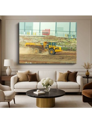 Volvo A40E Damperli Kamyon Kanvas Tablo Inşaat Sahası Çalışırken Isveç Tablo