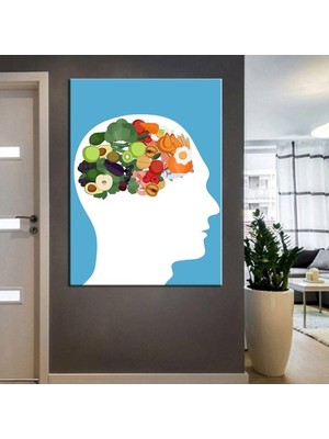 Beslenme Uzmanı ve Diyetisyen Dekorasyon Tabloları Kns-70 Hd Dijital Baskı Dikey Kanvas Tablo 235