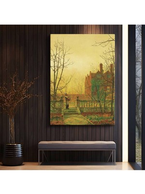 John Atkinson Grimshaw Bahçe Kapısı Manzara Kanvas Tablo Duvar Tablosu Dekoratif Ressam Tablosu