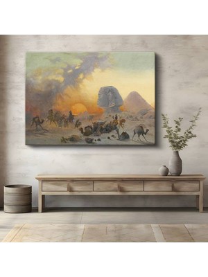 David Roberts Mısır Sfenks Piramitler Kanvas Tablo Duvar Tablosu Dekoratif Ressam Tablosu