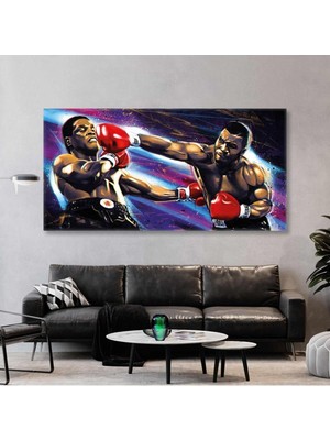 Boks Maçı Profesyonel Boks Oyuncuları Spor Enine Yatay Hd Baskı Kanvas Tablo