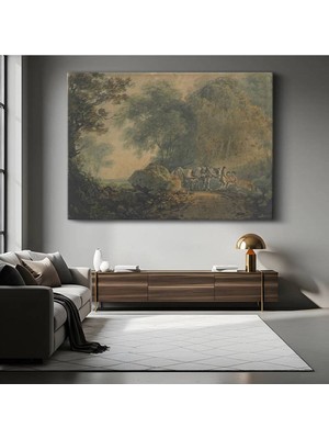 GülsenArt Thomas Gainsborough Orman Yolu Yolculuk Resmi Kanvas Tablo Duvar Tablosu Dekoratif Ressam Tablosu