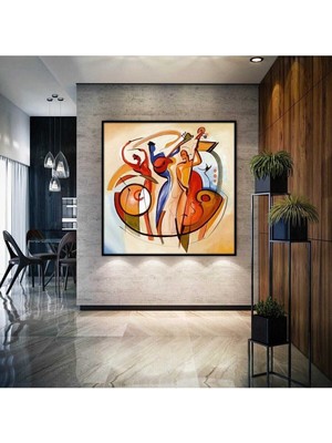 Yağlı Boya Görünümlü Boya Görünümlü Soyut Tablo Hd Dijital Baskı Kare Kanvas Tablo 412