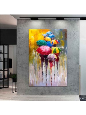 Soyut Yağlı Boya Görünümlü Boya Hd Baskı Kanvas Tablo Hd Dijital Baskı Dikey Kanvas Tablo 53112