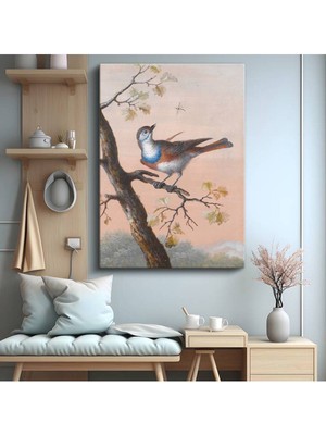 GülsenArt John James Audubon Mavi Göğüslü Kuş Doğa Kanvas Tablo Duvar Tablosu Dekoratif Ressam Tablosu