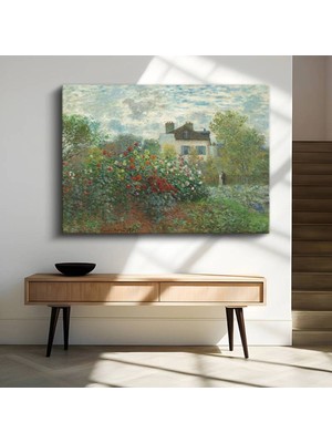 GülsenArt Claude Monet Sanatçı Bahçesi Çiçek Manzarası Kanvas Tablo Duvar Tablosu Dekoratif Ressam Tablosu