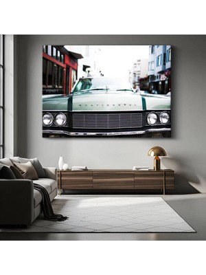 Lincoln Continental Klasik Amerikan Kanvas Tablo Lüksü Simgesi Detroit Tablo