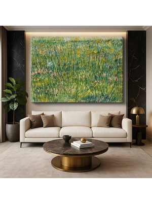 Vincent Van Gogh Çiçekli Çayır Doğa Manzarası Kanvas Tablo Duvar Tablosu Dekoratif Ressam Tablosu