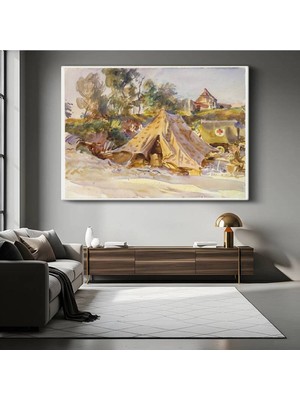 John Singer Sargent Savaş Kampı Tarihi Resmi Kanvas Tablo Duvar Tablosu Dekoratif Ressam Tablosu