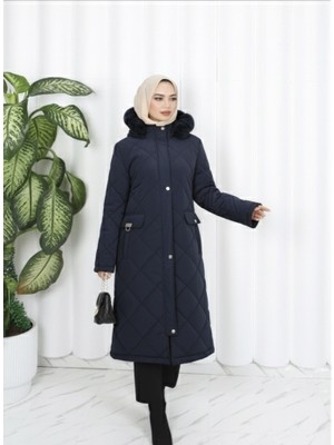 Bestenur Kadın Büyük Beden Astarı Nova Kumaş Ara Boy Kapitone Mont