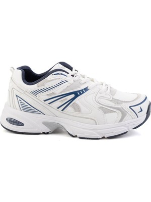 Bambi Beyaz Lacivert  Kadın Sneaker K01027060509