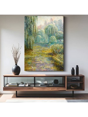 GülsenArt Claude Monet Nilüfer Çiçekleri Havuz Kanvas Tablo Duvar Tablosu Dekoratif Ressam Tablosu