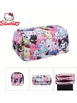 Ada Çanta Kırtasiye Çocuk Kalem Kutusu Kuromi Hello Kitty Figürlü Iki Bölmeli Çok Renkli     KRM867486
