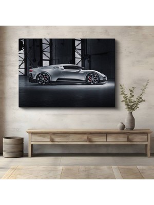 Bugatti Centodieci Gümüş Limitli Kanvas Tablo Üretim Süper Otomobil Tablo