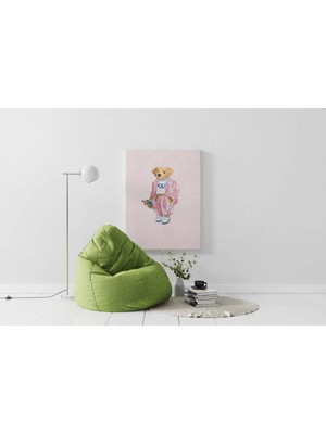 Hd Dijital Baskı Dikey Kanvas Tablo 954 Pembe Teddy Bear 124 Oturma Odası Yatak Odası Dekor