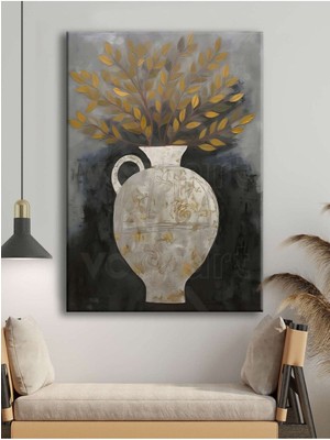 Nostalji Vazo Dekoratif Hd Baskı Kanvas Tablo - VOOV2479 Hd Dijital Baskı Dikey Kanvas Tablo