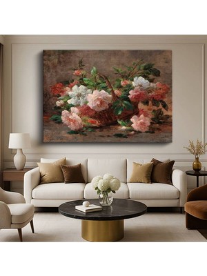GülsenArt Eliza Pratt Greatorex Sepette Güller Çiçek Resmi Kanvas Tablo Duvar Tablosu Dekoratif Ressam Tablosu