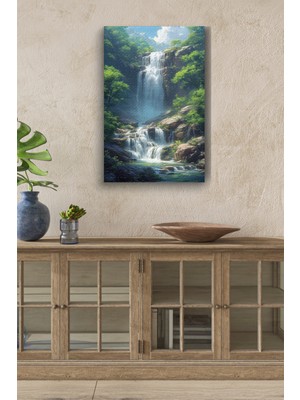 Doğal Natural Şelale Hd Baskı Kanvas Tablo Hd Dijital Baskı Dikey Kanvas Tablo