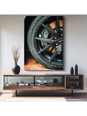 Brembo Fren Kaliper ve Sportif Jant Detayı Kanvas Tablo Otomotiv Teknolojisi Tablo