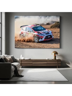 Ford Fiesta Wrc Toprak Kanvas Tablo Zemin Ralli Heyecanı Yarış Tablo