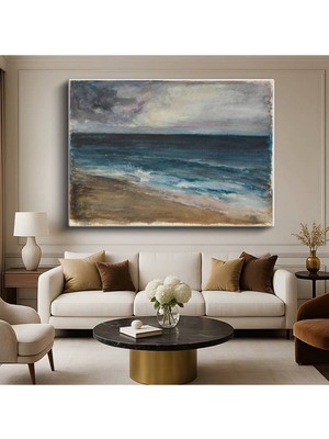 GülsenArt J.m.w. Turner Deniz Kıyısı Sahil Manzarası Kanvas Tablo Duvar Tablosu Dekoratif Ressam Tablosu