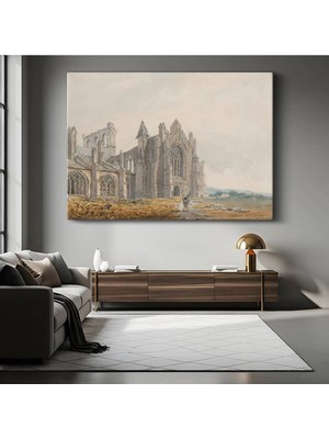 J.m.w. Turner Melrose Manastırı Tarihi Resmi Kanvas Tablo Duvar Tablosu Dekoratif Ressam Tablosu