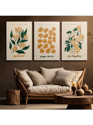 3'lü Set Kanvas Duvar Tablosu Hd Dijital Baskı Dikey Canvas Tablo Boho Klasik Modern Eu 200