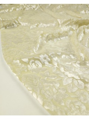 Kumaş Parça Sarı Renkte Yakma Kadife Kumaş (En 140 cm x Boy 325 Cm)