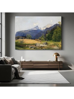 Albert Bierstadt Alp Dağları Peyzaj Manzarası Kanvas Tablo Duvar Tablosu Dekoratif Ressam Tablosu