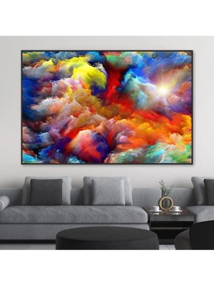 Dekoratif Dancing Clouds Hd Dijital Baskı Yatay Kanvas Tablo Oturma Odası Ofis Dekoru